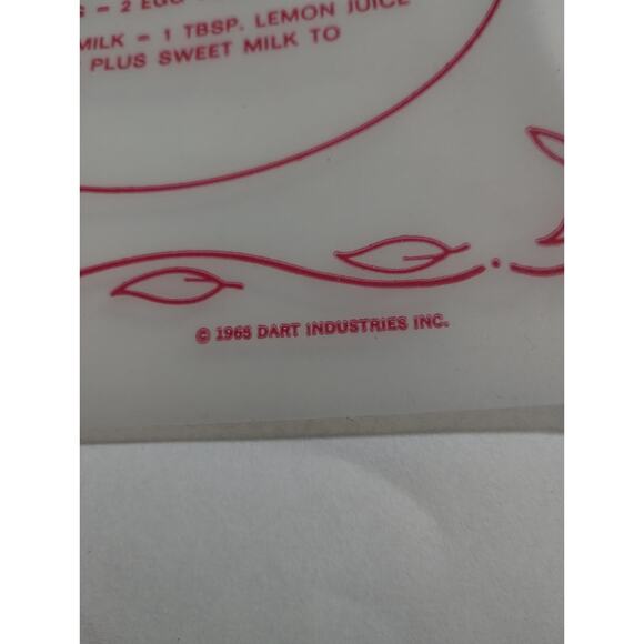 Vtg Tupperware Pastry Mat Red and White USA - Picture 6 of 8